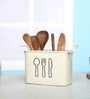 Ivory Metal  1 Pcs Oval Cutlery holder