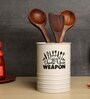 Beige Metal  1 Pcs Cutlery holder