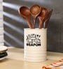 Beige Metal  1 Pcs Cutlery holder