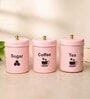 Light Pink Stainless Steel 800Ml (Set of 3) Storage Jar & Containers With Lid