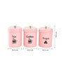 Light Pink Stainless Steel 800Ml (Set of 3) Storage Jar & Containers With Lid