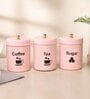Light Pink Stainless Steel 800Ml (Set of 3) Storage Jar & Containers With Lid