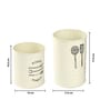 Ivory Metal  (Set of 2) Cutlery holder