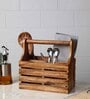 Togo Brown Wood  1 Pcs Cutlery holder