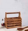 Togo Brown Wood  1 Pcs Cutlery holder