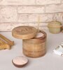 Brown Narural Wood 900Ml 1 Pcs Storage Jar & Containers With Megnatic Lid