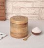 Brown Narural Wood 900Ml 1 Pcs Storage Jar & Containers With Megnatic Lid