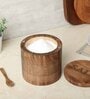 Brown Wood 900Ml 1 Pcs Storage Jar & Containers With Megnatic Lid