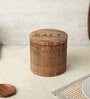 Brown Wood 900Ml 1 Pcs Storage Jar & Containers With Megnatic Lid