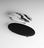 Duet Delight Oval Coffee Table  In Black & White Finish