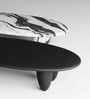 Duet Delight Oval Coffee Table  In Black & White Finish