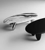 Duet Delight Oval Coffee Table  In Black & White Finish