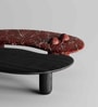 Duet Delight Oval Coffee Table In Red & Black Finish