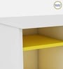 Duke Writing Table in Frosty White And Yellow Finish