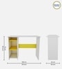 Duke Writing Table in Frosty White And Yellow Finish