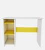 Duke Writing Table in Frosty White And Yellow Finish
