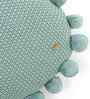 Dull Blue 100% Cotton Pom Pom 16X16 Inches Knitted Cushion Cover