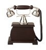 Vintage Looking Phone Brown Wood & Metal Showpiece