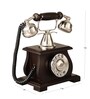 Vintage Looking Phone Brown Wood & Metal Showpiece