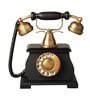 Vintage Looking Phone Black Wood & Metal Showpiece
