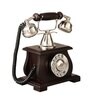 Vintage Looking Phone Brown Wood & Metal Showpiece