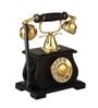 Vintage Looking Phone Brown Wood & Metal Showpiece