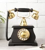 Vintage Looking Phone Brown Wood & Metal Showpiece