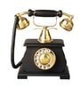 Vintage Looking Phone Brown Wood & Metal Showpiece