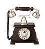 Vintage Looking Phone Brown Wood & Metal Showpiece