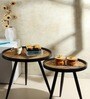 Dune End Table Set of 2 In Gold & Black Finish