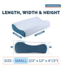 Duos Small Memory Foam (23x13) Pillow With Adjustable Logs and Ultra Fresh Treated Cover