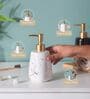 Durable Marble Finish White Ceramic Liquid Soap Dispenser