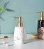 Durable Marble Finish White Ceramic Liquid Soap Dispenser