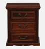 Durbar Sheesham Wood Bedside Table In Honey Oak Finish