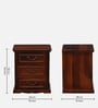 Durbar Sheesham Wood Bedside Table In Honey Oak Finish