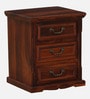 Durbar Sheesham Wood Bedside Table In Honey Oak Finish