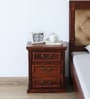 Durbar Sheesham Wood Bedside Table In Honey Oak Finish