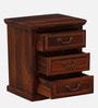 Durbar Sheesham Wood Bedside Table In Honey Oak Finish