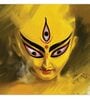 Durga Maa Yellow Teak Wood Canvas Art Print