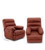 Avalon Posture Pro Leatherette 1 Seater Rocking And Revolving Motorized Recliner In Tan Colour