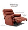 Avalon Posture Pro Leatherette 1 Seater Rocking And Revolving Motorized Recliner In Tan Colour