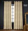 Dusk Beige Blackout Jacquard Polyester Curtains for Door Pack of 2