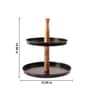 Dusk Multipurpose Serveware Metal & Acacia Wood 2-Tier Serving Stand