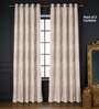Dusk Soft brown Blackout Jacquard Polyester Curtains for Long Door Pack of 2