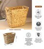 (1Pc) Beige Water Hyacinth Handmade Eco-Friendly Dustbin
