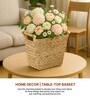 (1Pc) Beige Water Hyacinth Handmade Eco-Friendly Dustbin