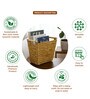 (1Pc) Beige Water Hyacinth Handmade Eco-Friendly Dustbin