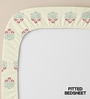 Dusty Blue Floral 200 TC Cotton King Sized Fitted Bedsheet with 2 Pillow Covers