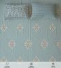 Dusty Blue Floral 300 TC Cotton Double Bedsheet with 2 Pillow Covers