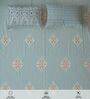 Dusty Blue Floral 300 TC Cotton King Sized Fitted Bedsheet with 2 Pillow Covers